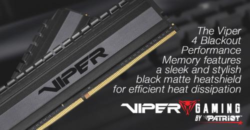 VIPER GAMING by PATRIOT Launches New 64GB Kits of High-Performance VIPER 4 BLACKOUT DRAM 1 Blackout, DDR4, NO RGB, Patriot, viper, Viper Gaming