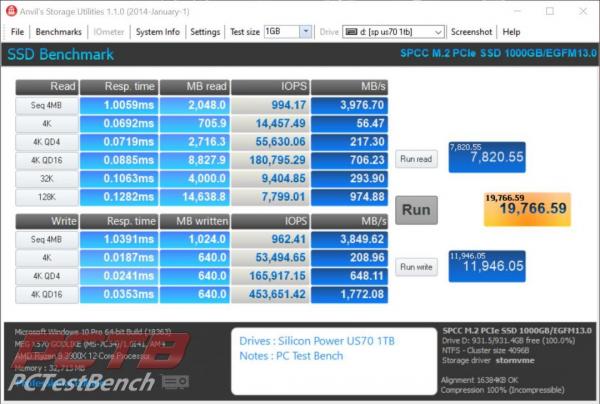 Silicon Power US70 1TB M.2 PCIe Gen4x4 SSD 7 1TB, Gen 4, M.2, nvme, PCIe 4.0, Silicon Power, SSD