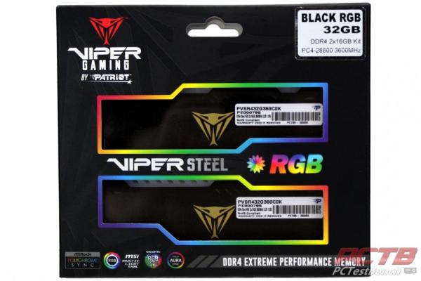 Viper Steel RGB DDR4 32GB (2 x 16GB) 3600MHz Review 1 32GB, 3600MHz, Black, DDR4, Dual Channel, Memory, Patriot, RAM, rgb, viper, Viper Gaming