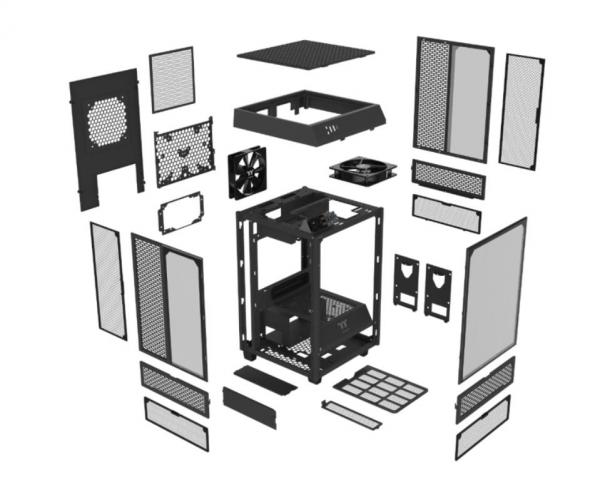 CES 2021: Thermaltake's new Tower 100 Mini Chassis 1 Black, Case, CES, CES 2021, Chassis, ITX, LCS, SFF, Snow, Thermaltake, Tower, Tower 100, Vertical, White