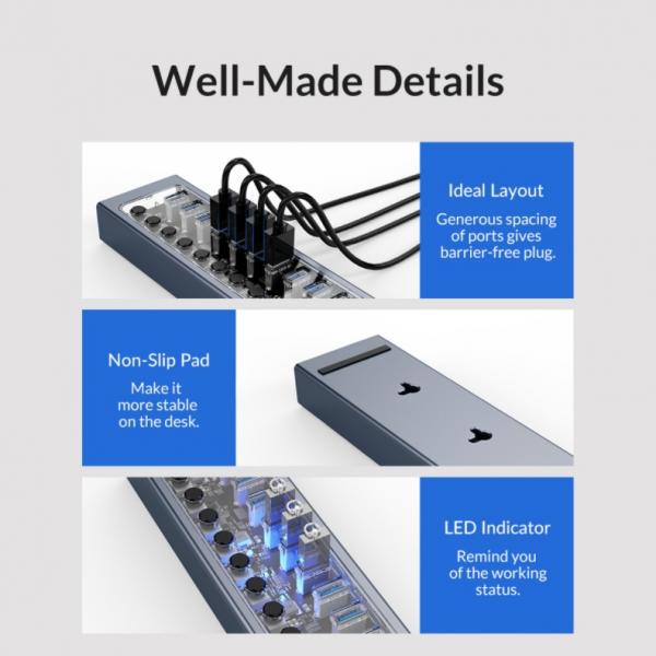 ORICO Aluminum Powered USB Hub Review 11 multi-port hub, orico, orico usb hub, powered usb hub, usb 3.0, usb hub