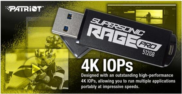 Patriot launches Supersonic Rage Pro USB 3.2 Gen.1 Flash Drive 3