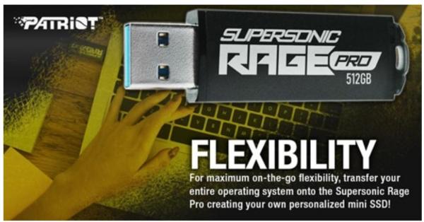 Patriot launches Supersonic Rage Pro USB 3.2 Gen.1 Flash Drive 4