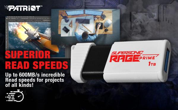 Patriot SUPERSONIC RAGE PRIME USB 3.2 Gen 2 Flash Drive