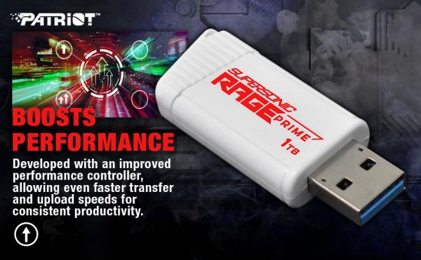 Patriot SUPERSONIC RAGE PRIME USB 3.2 Gen 2 Flash Drive