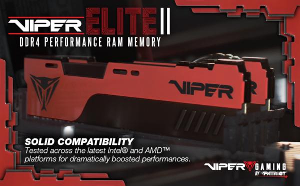 VIPER GAMING Launches VIPER ELITE II Performance DDR4 Memory 3 DDR4, elite, ELITE 2, ELITE II, Memory, Patriot, RAM, system memory, viper