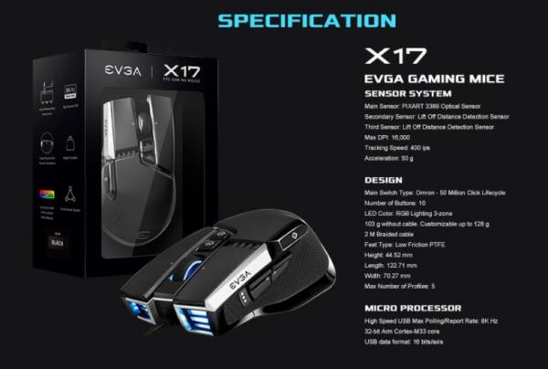 EVGA X17 8000Hz Gaming Mouse Review 11 8000Hz, EVGA, Gaming, Gaming Mouse, Mouse, Peripherals, X17